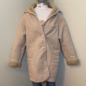 Women's Beige Fleece-Lined Coat
